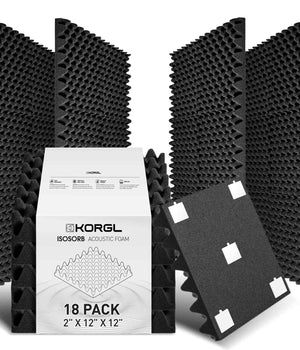ISOSORB 2" Pro <br>2”X12”X12” Convoluted Acoustic Foam<br>With Double-Sided Acrylic Tape<br>