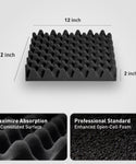 ISOSORB 2" Pro <br>2”X12”X12” Convoluted Acoustic Foam<br>With Double-Sided Acrylic Tape<br>